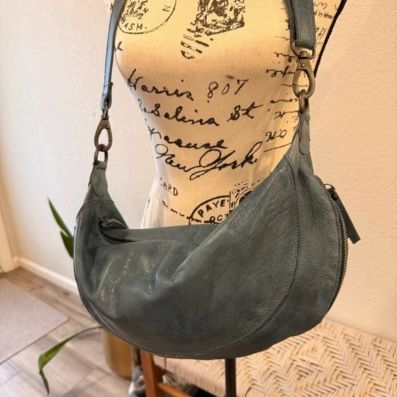 Latico Denim Blue Leather Callie Sling/Crossbody Bag - Picture 1 of 13